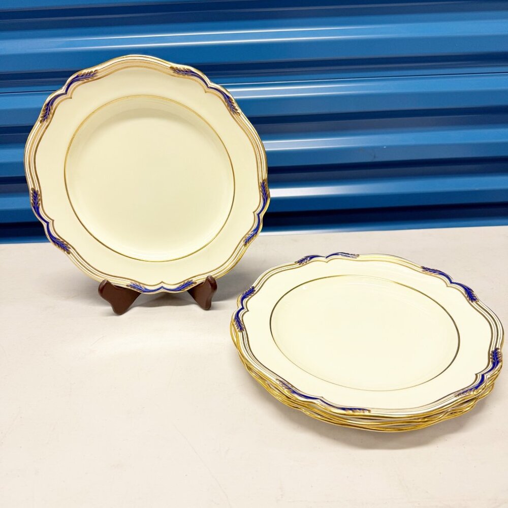 Spode Copeland China “Sutherland” Set Of 4 Vintage Scalloped Ivory Porcelain Din